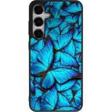 Samsung Galaxy S24+ Case Hülle - Silikon schwarz Papillon bleu