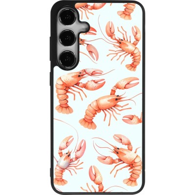 Samsung Galaxy S24+ Case Hülle - Silikon schwarz Muster von pastellfarbenen Hummern