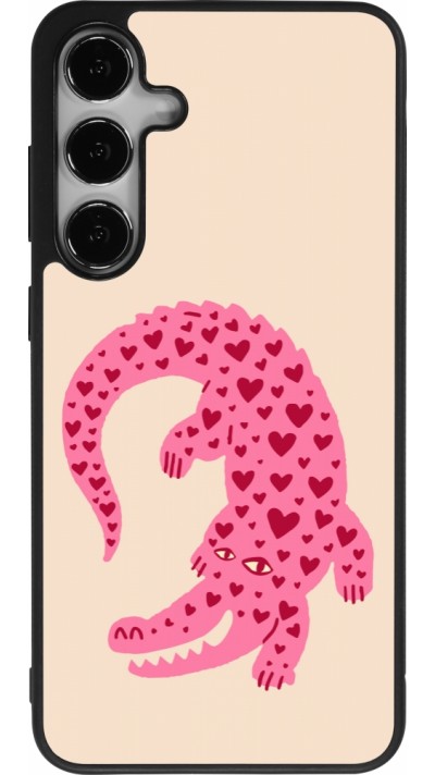 Samsung Galaxy S24+ Case Hülle - Silikon schwarz Pink crocodile 2026