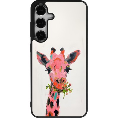 Samsung Galaxy S24+ Case Hülle - Silikon schwarz Pink Girafe Paint