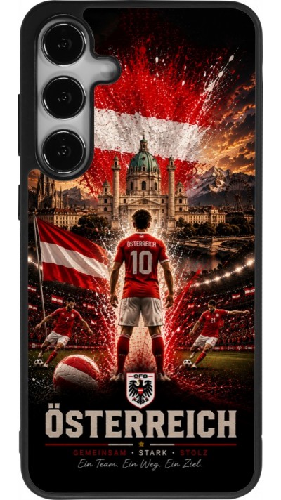 Samsung Galaxy S24+ Case Hülle - Silikon schwarz Fussball Österreich splash 2026