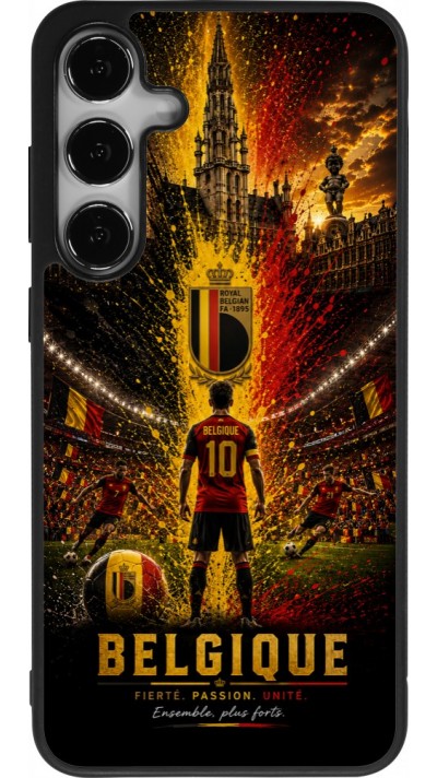 Samsung Galaxy S24+ Case Hülle - Silikon schwarz Fussball Belgien splash 2026
