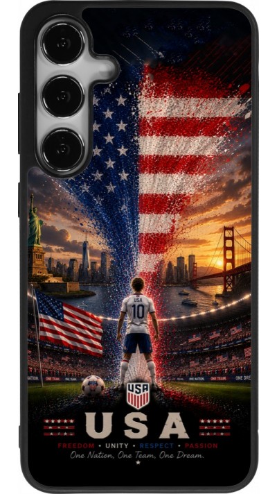 Samsung Galaxy S24+ Case Hülle - Silikon schwarz Fussball Vereinigten Staaten splash 2026