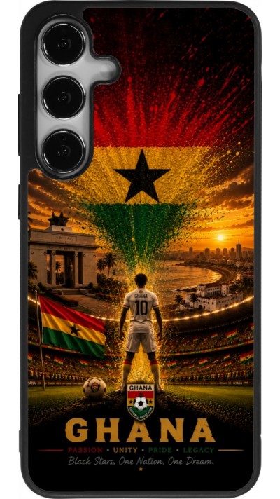 Samsung Galaxy S24+ Case Hülle - Silikon schwarz Fussball Ghana splash 2026