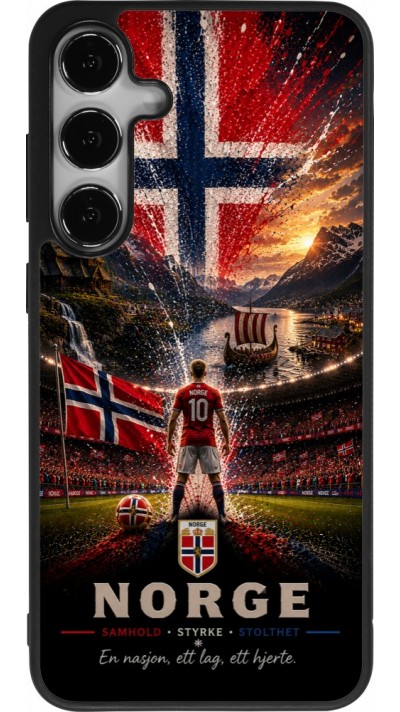 Samsung Galaxy S24+ Case Hülle - Silikon schwarz Fussball Norwegen splash 2026