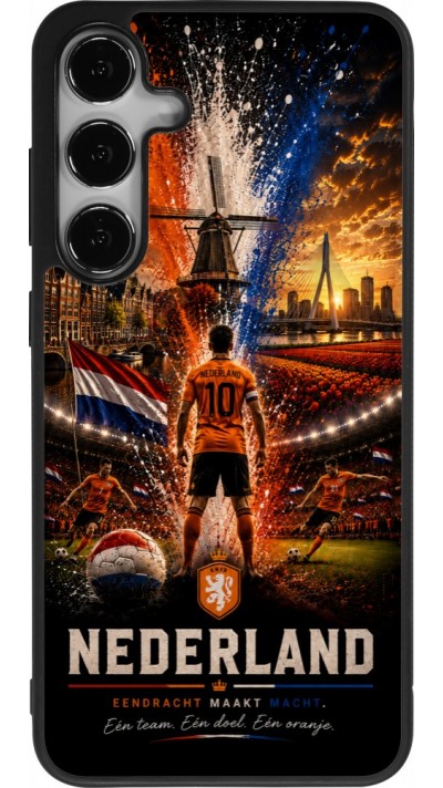 Samsung Galaxy S24+ Case Hülle - Silikon schwarz Fussball Niederlande splash 2026