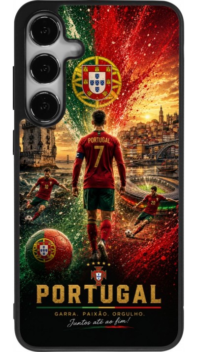 Samsung Galaxy S24+ Case Hülle - Silikon schwarz Fussball Portugal splash 2026