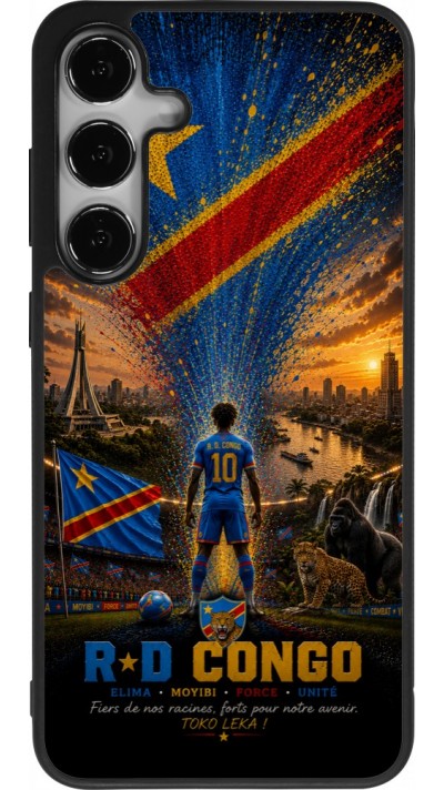 Samsung Galaxy S24+ Case Hülle - Silikon schwarz Fussball Demokratische Republik Kongo splash 2026