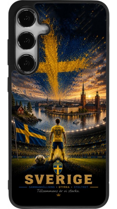 Samsung Galaxy S24+ Case Hülle - Silikon schwarz Fussball Schweden splash 2026