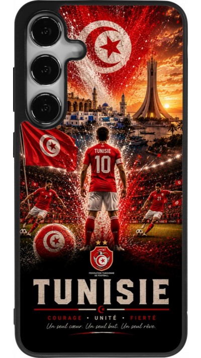 Samsung Galaxy S24+ Case Hülle - Silikon schwarz Fussball Tunesien splash 2026