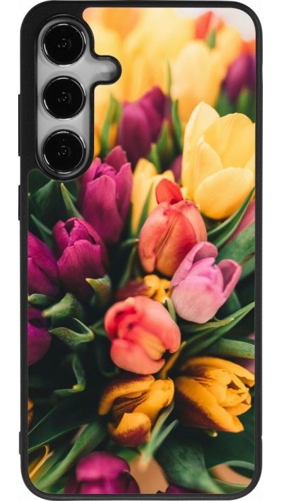 Samsung Galaxy S24+ Case Hülle - Silikon schwarz Bouquet of tulips 2026