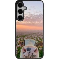 Samsung Galaxy S24+ Case Hülle - Silikon schwarz Cow with tulips Spring 2026