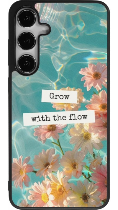 Samsung Galaxy S24+ Case Hülle - Silikon schwarz Summer 2025 Grow with the flow