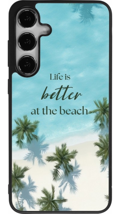 Samsung Galaxy S24+ Case Hülle - Silikon schwarz Summer 2025 Life is better at the beach