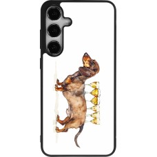 Samsung Galaxy S24+ Case Hülle - Silikon schwarz Wine Teckel