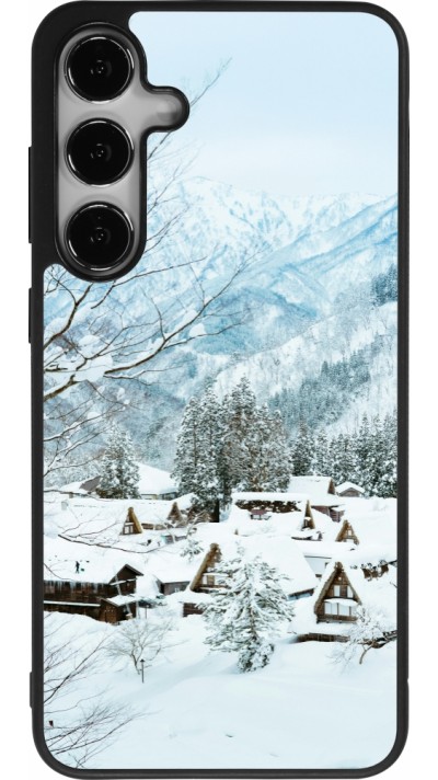 Samsung Galaxy S24+ Case Hülle - Silikon schwarz Winter 25 Winter snowy landscape