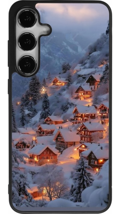 Samsung Galaxy S24+ Case Hülle - Silikon schwarz Winter 25 Winter snowy village