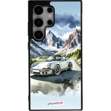 Coque Samsung Galaxy S24 Ultra - Silicone rigide noir Porsche 911 Mountain Watercolor