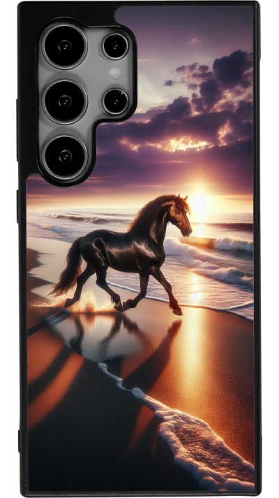Samsung Galaxy S24 Ultra Case Hülle - Silikon schwarz Pferd majestätisch Strand