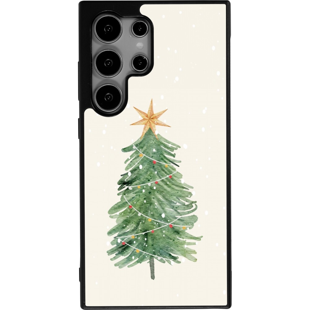 Samsung Galaxy S24 Ultra Case Hülle - Silikon schwarz Christmas 25 Sketch Tree