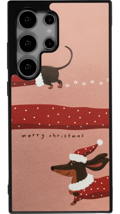 Samsung Galaxy S24 Ultra Case Hülle - Silikon schwarz Christmas 25 Teckel Merry Xmas