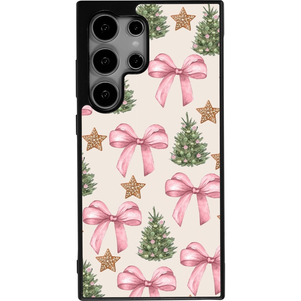 Samsung Galaxy S24 Ultra Case Hülle - Silikon schwarz Christmas 25 Vintage Ribbons