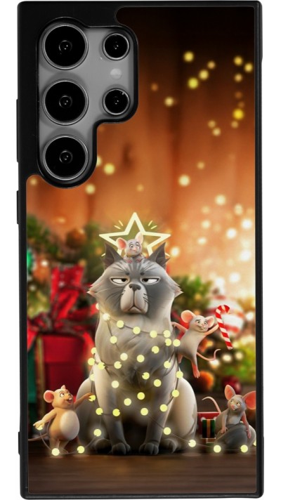 Samsung Galaxy S24 Ultra Case Hülle - Silikon schwarz Christmas 25 Xmas Cat