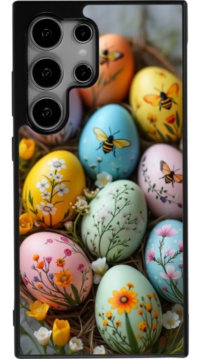 Samsung Galaxy S24 Ultra Case Hülle - Silikon schwarz Easter 2026 Eggs with bees