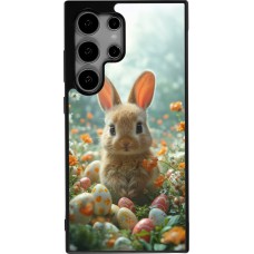 Samsung Galaxy S24 Ultra Case Hülle - Silikon schwarz Easter 2026 Rabbit in the garden
