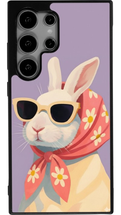 Samsung Galaxy S24 Ultra Case Hülle - Silikon schwarz Easter 2026 Rabbit with scarf