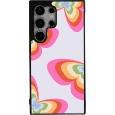 Coque Samsung Galaxy S24 Ultra - Silicone rigide noir Easter 2024 rainbow butterflies
