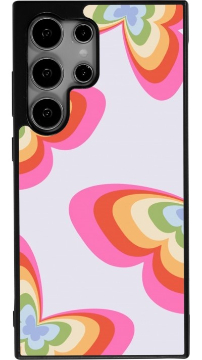 Coque Samsung Galaxy S24 Ultra - Silicone rigide noir Easter 2024 rainbow butterflies