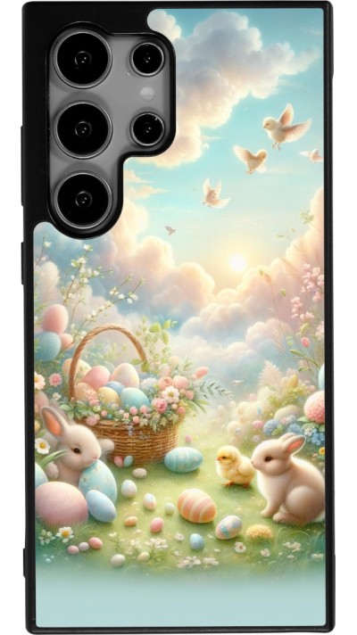 Samsung Galaxy S24 Ultra Case Hülle - Silikon schwarz Ostern 2025 Pastell Ostern