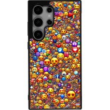 Coque Samsung Galaxy S24 Ultra - Silicone rigide noir Emoji mixed