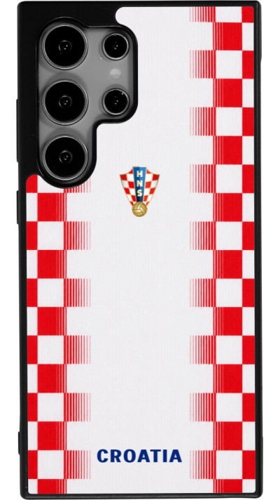 Samsung Galaxy S24 Ultra Case Hülle - Silikon schwarz Kroatien 2026 personalisierbares Fussballtrikot