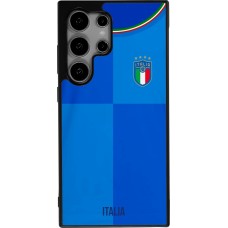 Coque Samsung Galaxy S24 Ultra - Silicone rigide noir Maillot de football Italie 2022 personnalisable