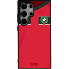 Coque Samsung Galaxy S24 Ultra - Silicone rigide noir Maillot de football Maroc 2022 personnalisable