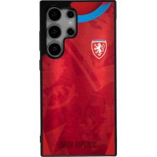 Coque Samsung Galaxy S24 Ultra - Silicone rigide noir Maillot de football République Tchèque personnalisable