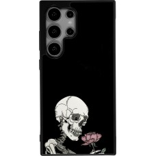Samsung Galaxy S24 Ultra Case Hülle - Silikon schwarz Halloween 2023 rose and skeleton