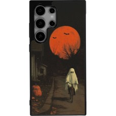Coque Samsung Galaxy S24 Ultra - Silicone rigide noir Halloween 2025 Ghost on a bicycle