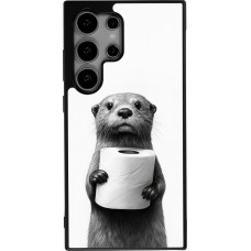 Coque Samsung Galaxy S24 Ultra - Silicone rigide noir Loutre papier de toilette