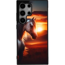Coque Samsung Galaxy S24 Ultra - Silicone rigide noir Majestic Sunset Horse