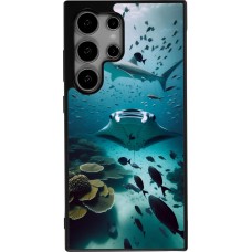 Coque Samsung Galaxy S24 Ultra - Silicone rigide noir Manta Lagon Nettoyage