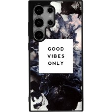 Coque Samsung Galaxy S24 Ultra - Silicone rigide noir Marble Good Vibes Only