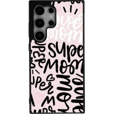 Coque Samsung Galaxy S24 Ultra - Silicone rigide noir Mom 2024 Super mom
