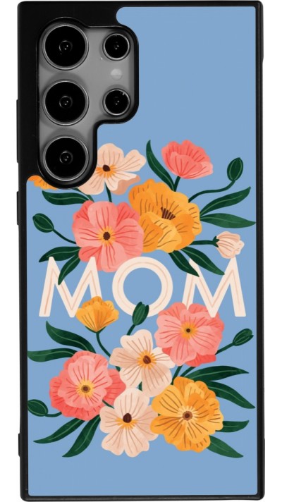 Samsung Galaxy S24 Ultra Case Hülle - Silikon schwarz Mom 2026 Flowers