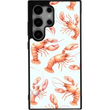 Coque Samsung Galaxy S24 Ultra - Silicone rigide noir Pattern de homards pastels