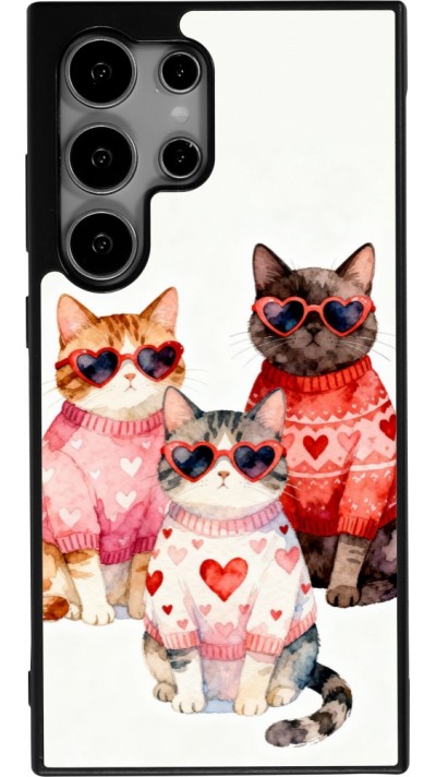Samsung Galaxy S24 Ultra Case Hülle - Silikon schwarz Saint Valentines Day 26 Cat Love