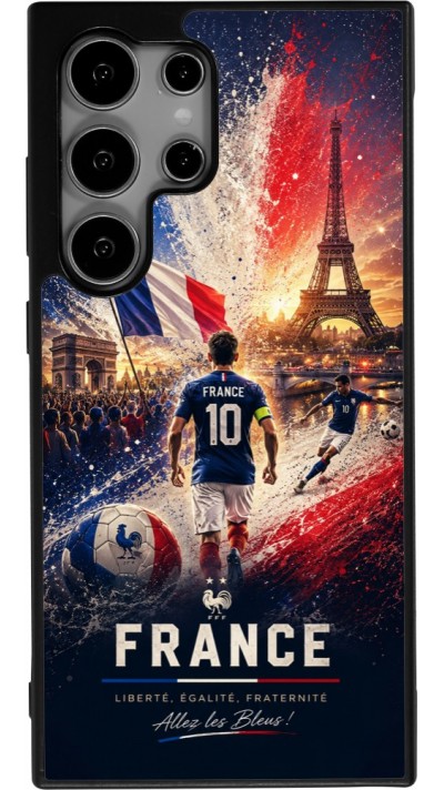 Coque Samsung Galaxy S24 Ultra - Silicone rigide noir Football France splash 2026