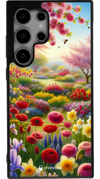 Coque Samsung Galaxy S24 Ultra - Silicone rigide noir Spring 25 Bouquet printemps